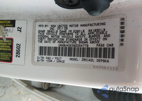 2009 Toyota Corolla S z USA, uszkodzony, nr VIN 1NXBU40E39Z054779
